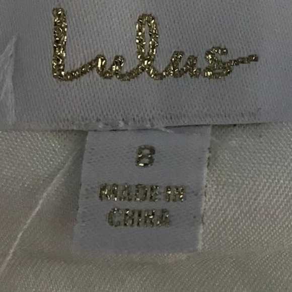 LULU'S SZ 8 Ivory Enchanting Eternity Pearl Lace-Up Backless Maxi… - Picture 9 of 11